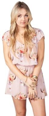 Show Me Your MuMu Desert Rose Pink Bull Head Rowdy Romper S